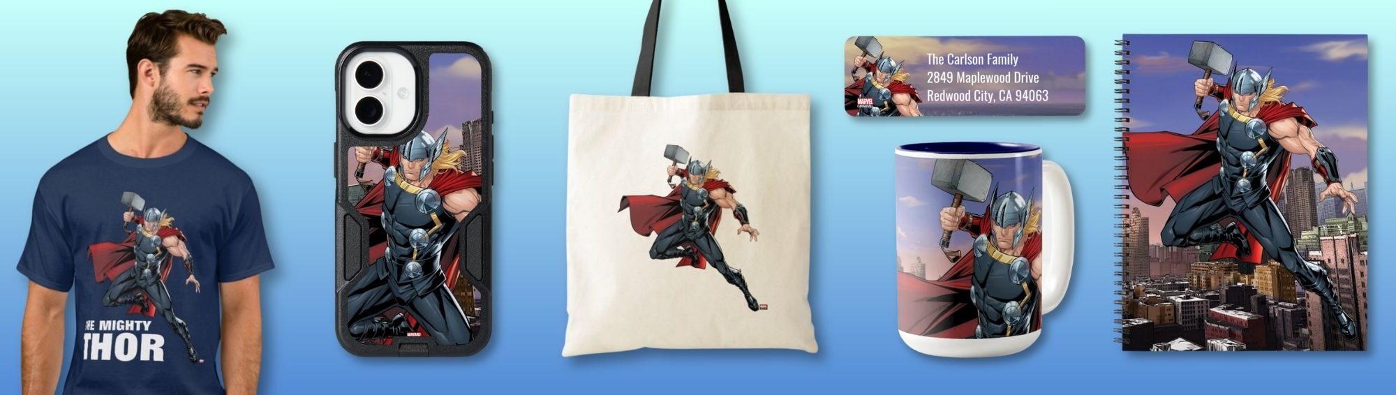 Thor Leaping With Mjolnir
