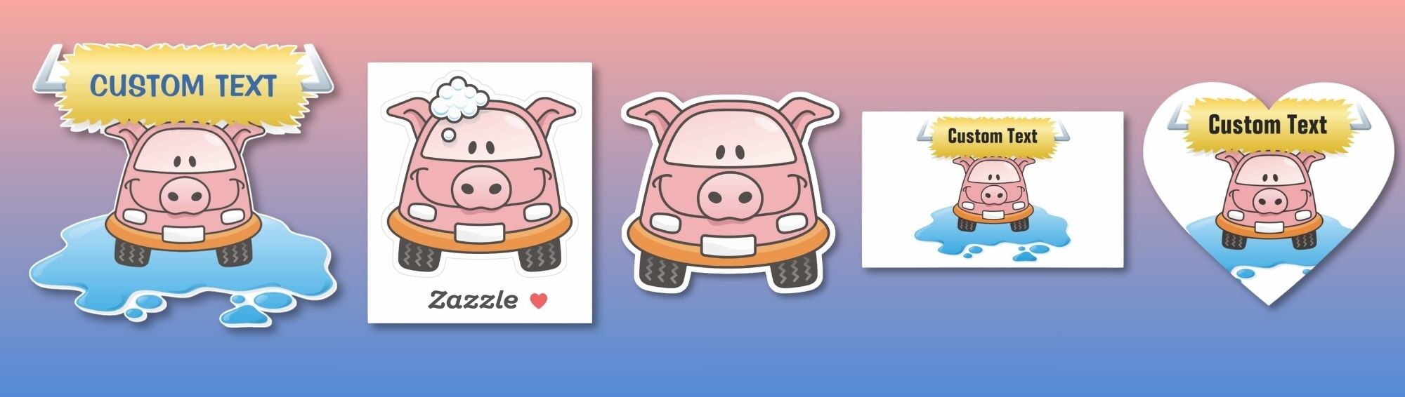 Carwash Pig Stickers