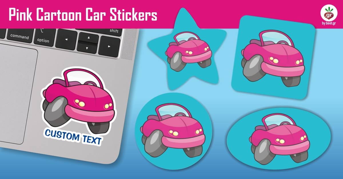 Pink Cartoon Car Stickers