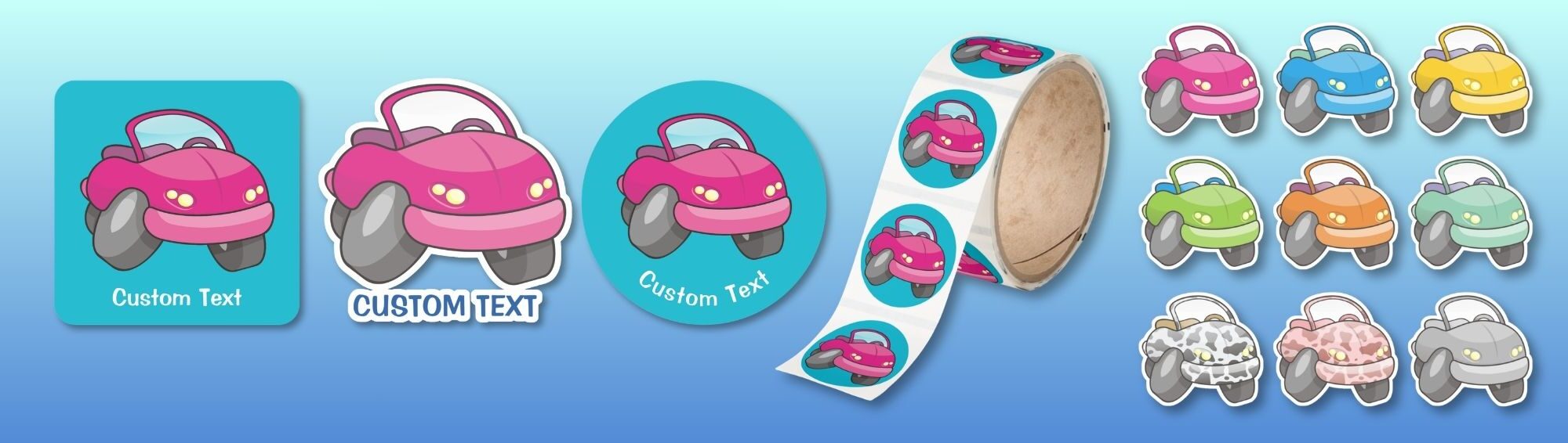 Pink Cartoon Car Stickers